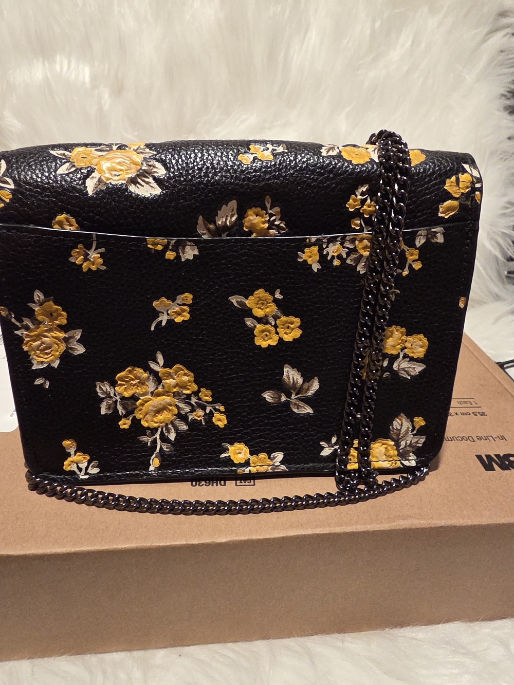 Coach Bowery Rebel Charm Floral Chain Crossbody Bag Gunmetal Feather Charm Chain - Picture 4 of 14